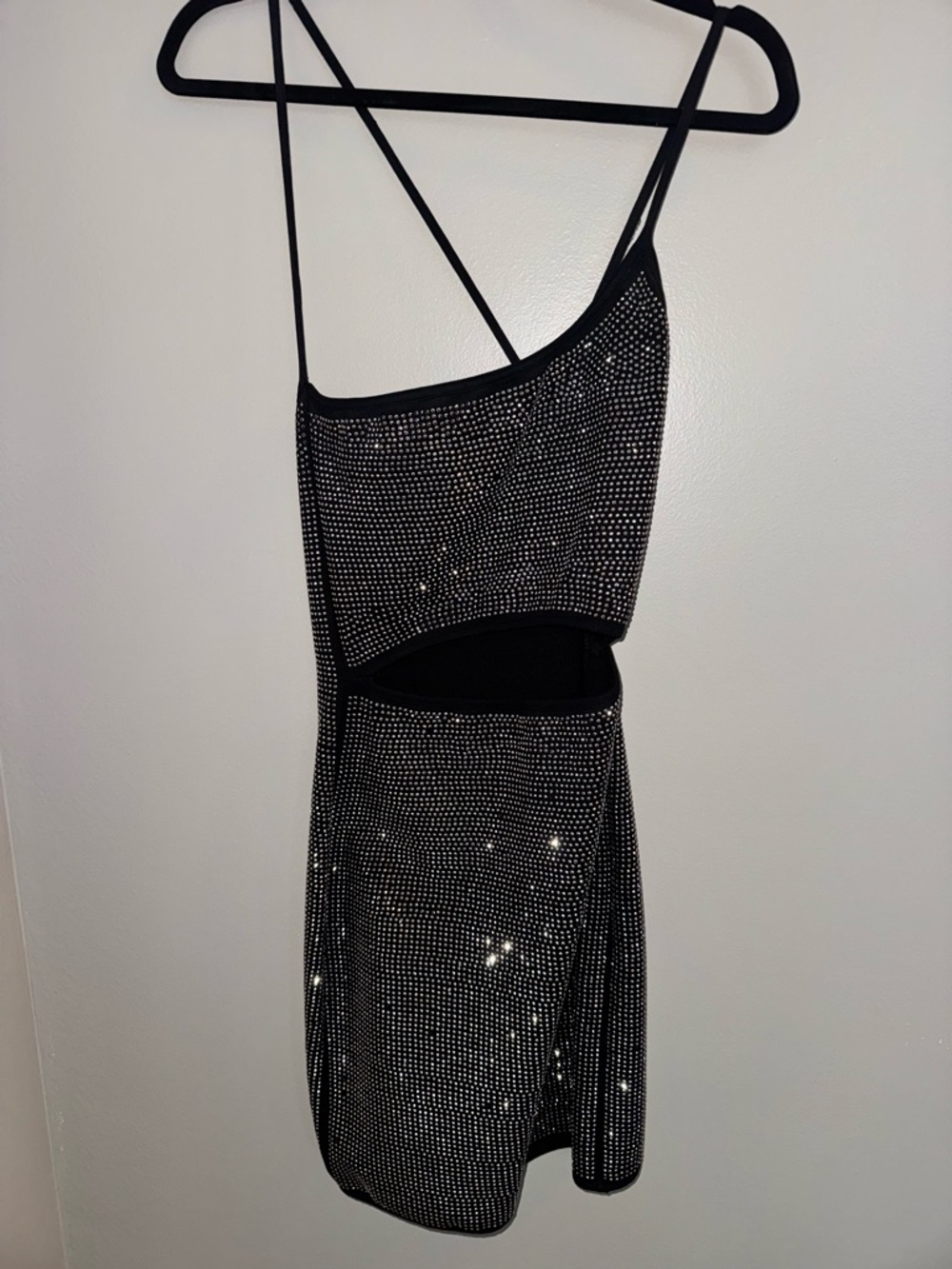 I.Am.Gia. Black Sparkle Cutout Mini Dress